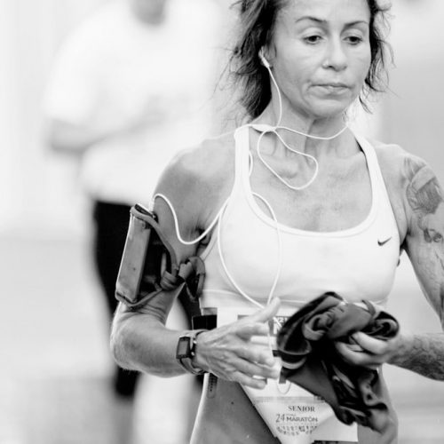 Corredora de maratón. Durante la XXIV Media Maratón de Málaga.