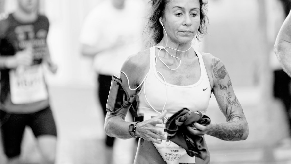 Corredora de maratón. Durante la XXIV Media Maratón de Málaga.